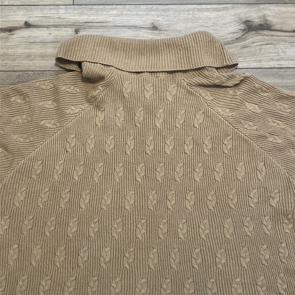 Lane Bryant Mock Neck Sweater SZ 26/28 Tan Pullover Short Sleeve Cable Knit - Picture 9 of 9
